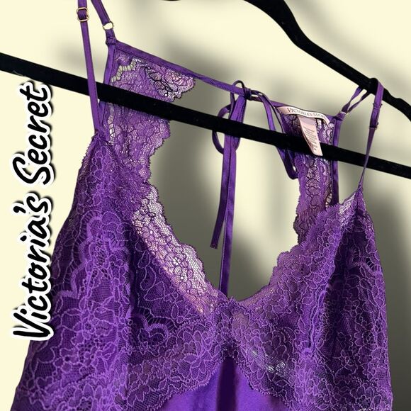 Preowned Victoria’s Secret Purple Lace & Satin Slip Dress – Size XS - Picture 5 of 9